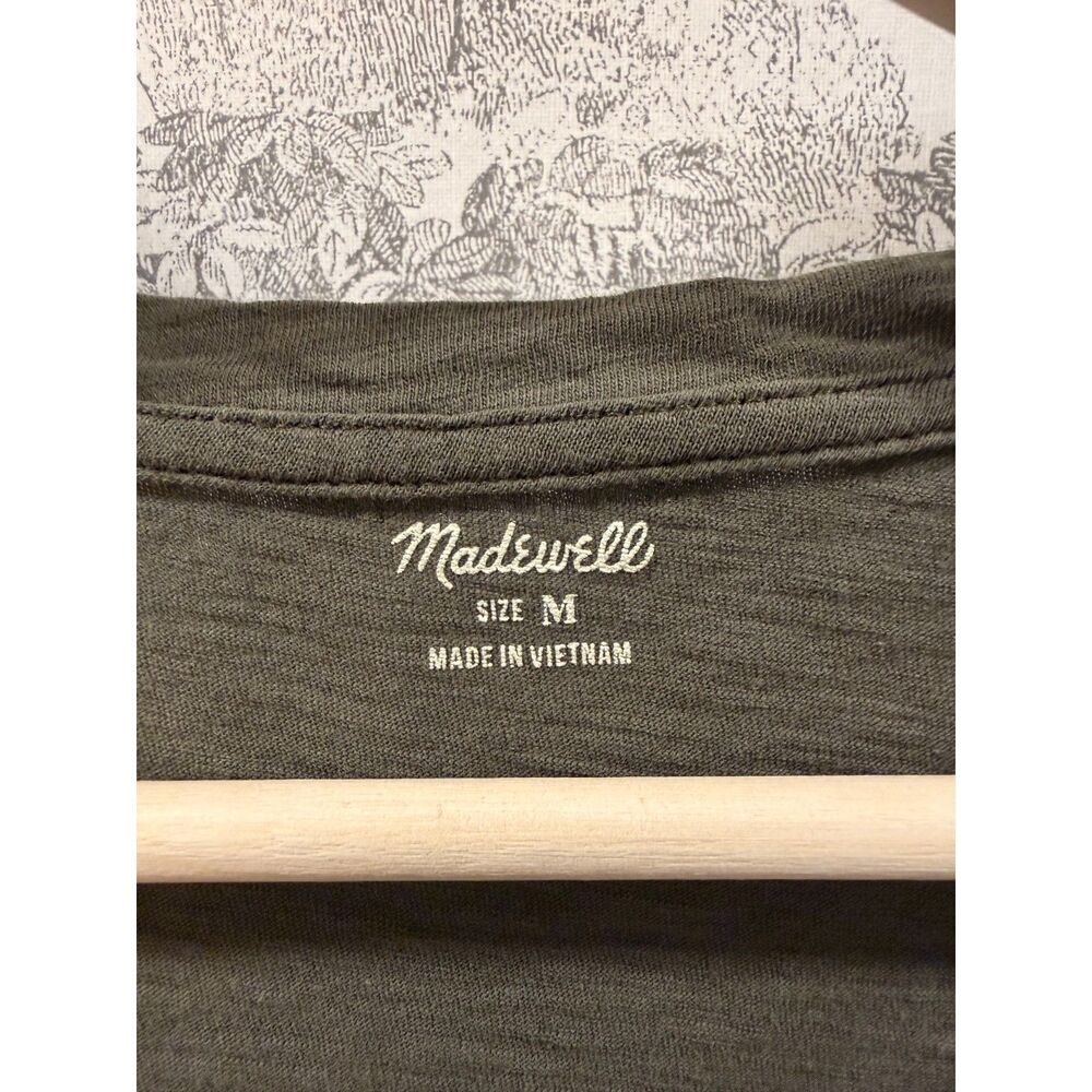 Madewell Olive Green 100% Cotton V-Neck Tee M